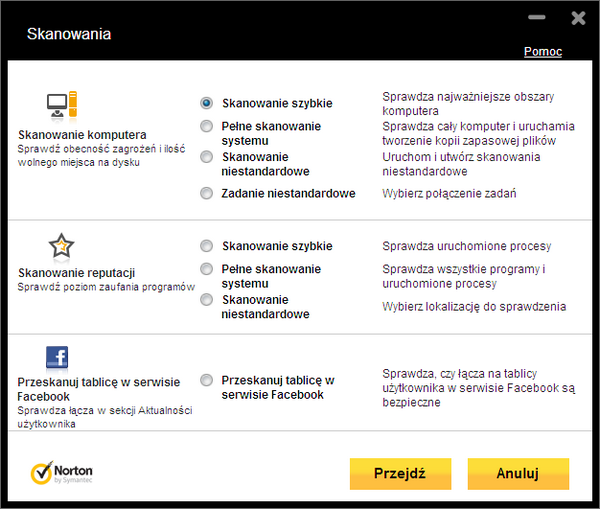 norton360 skanowanie