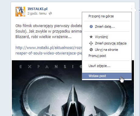 facebook post