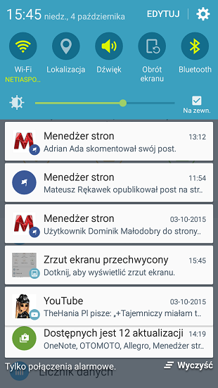 Galaxy J5 powiadomienia