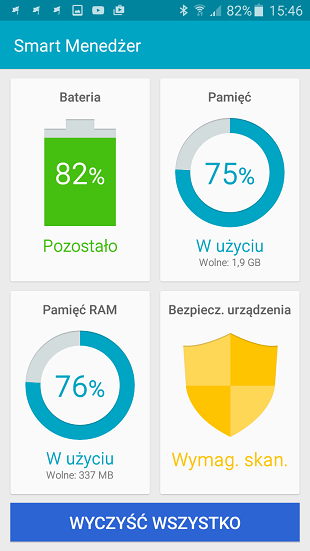 Galaxy J5 aplikacja Smart Menadżer