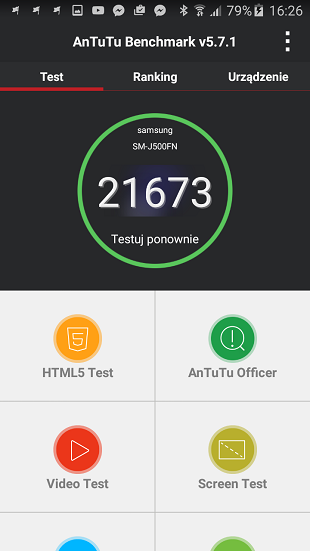 Galaxy J5 wyniki w Antutu