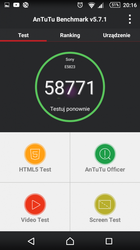 Xperia Z5 Compact w AnTuTu