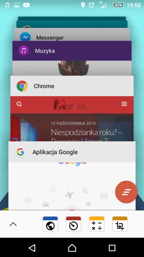 Wielozadaniowość w Xperia Z5 Compact
