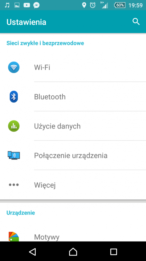 Ustawienia w Xperia Z5 Compact