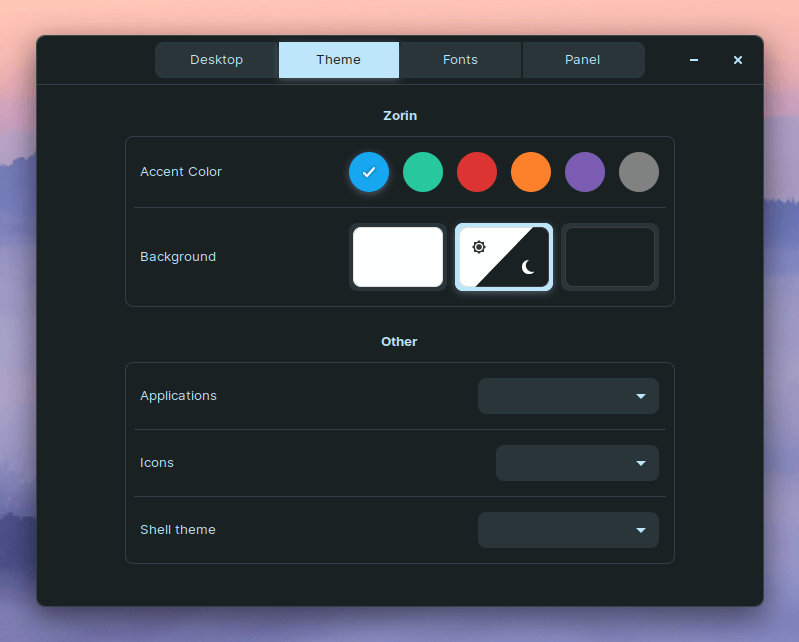 Zorin OS 15 adaptacyjne tło