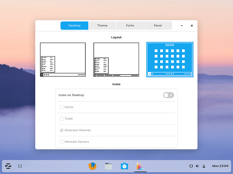 Zorin OS 15 interfejs dotykowy 1
