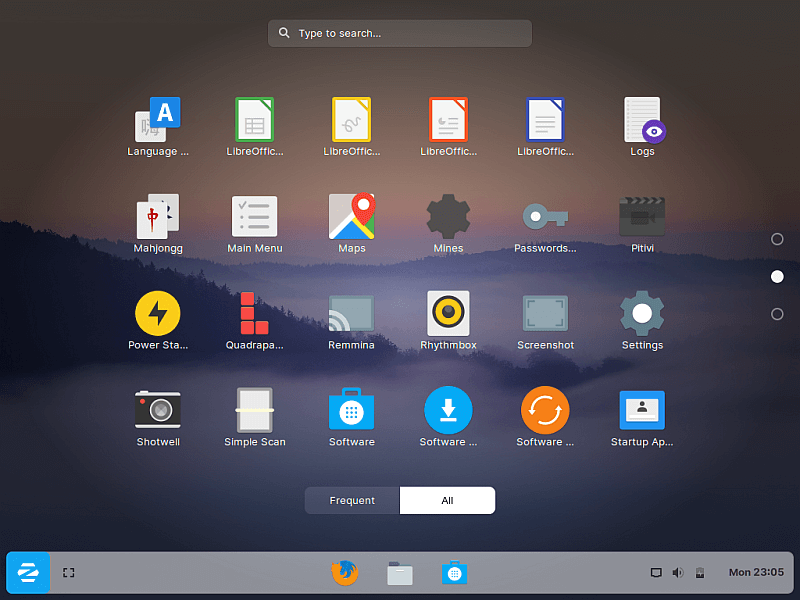 Zorin OS 15 interfejs dotykowy 2