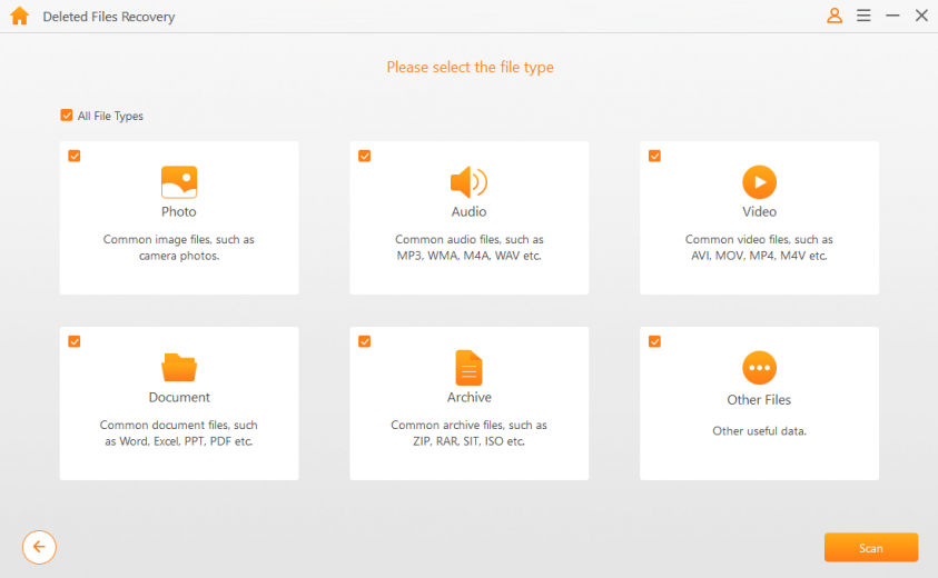 Wybór plików do odzyskania
