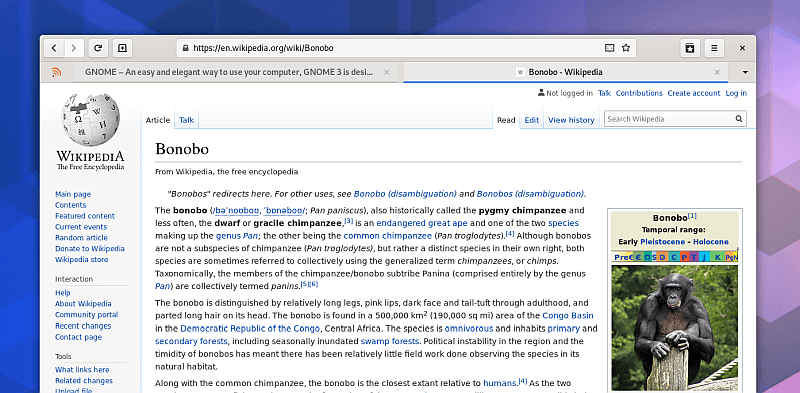 GNOME 3.34 przegladarka