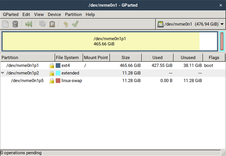 gparted 1.1.0