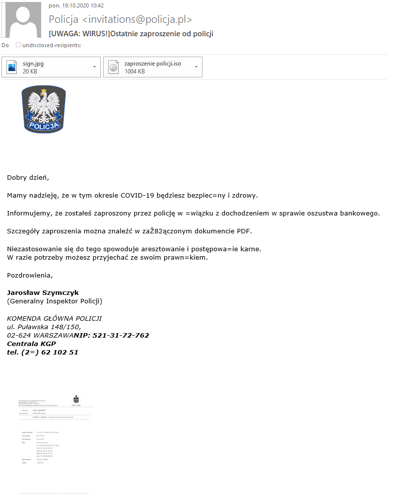 Falszywe maile od policji