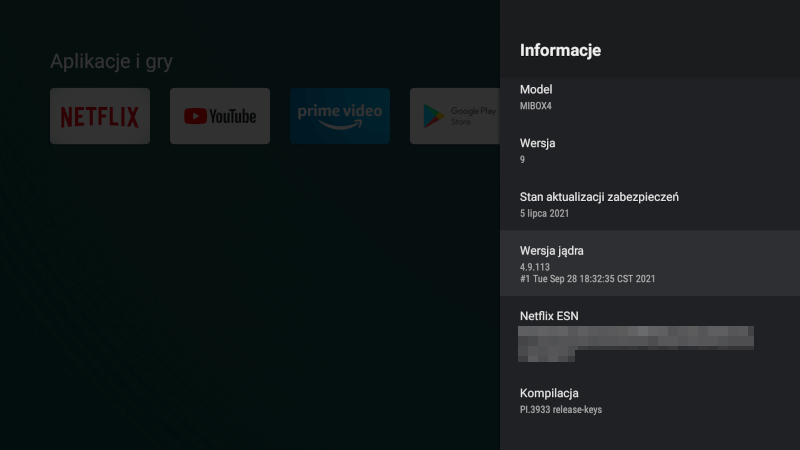 Xiaomi Mi Box S aktualizacja listopad 2021