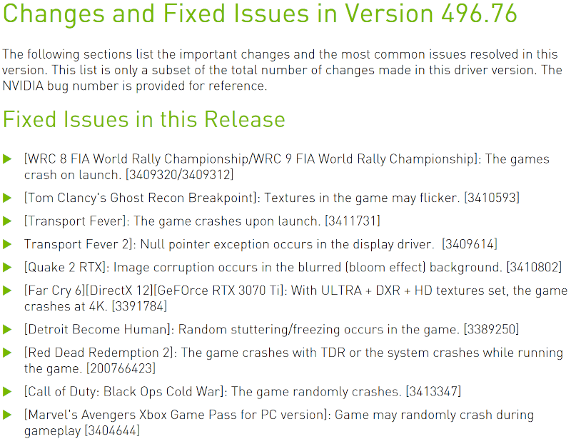 Pełna lista naprawionych błędów w grach dla najnowszych sterowników Nvidia GeForce Game Ready
