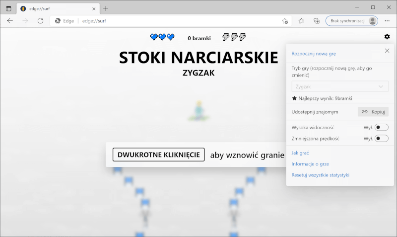 Gra surf, czyli odświeżone SkiFree w kodzie przeglądarki Microsoft Edge