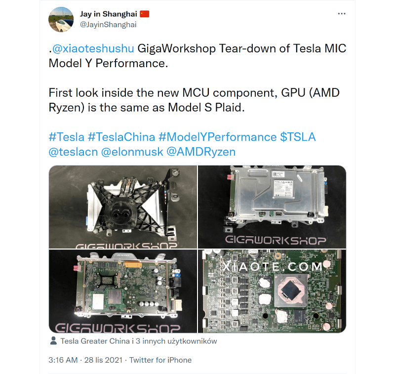 Coraz więcej układów AMD w samochodach Tesli. Także w Tesla Model Y
