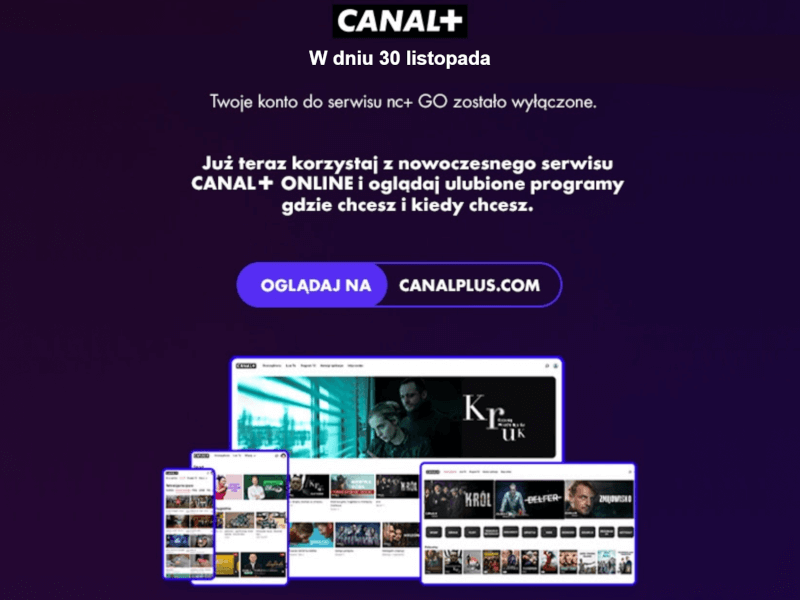 To koniec nc+ Go. Platforma należąca do Canal+ przestaje działać