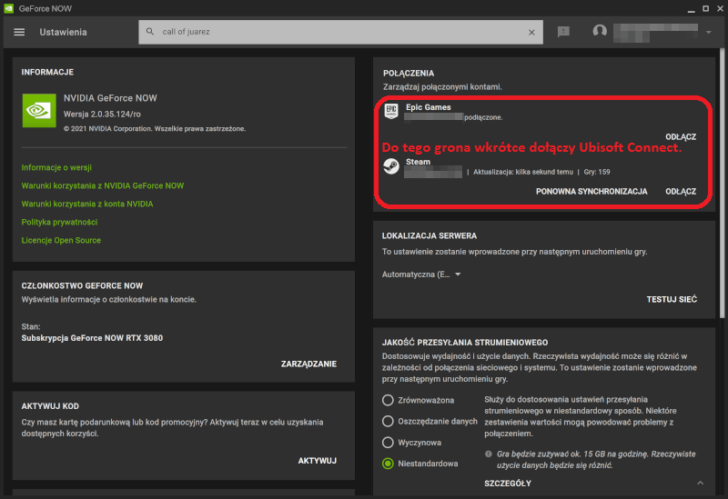 Nowe gry w GeForce Now. W końcu połączysz konto z launcherem Ubisoftu przy logowaniu