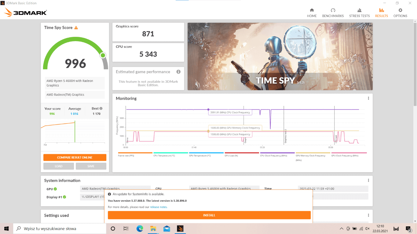 Benchmarki Huawei D16 2021-03-22 121036 Średni