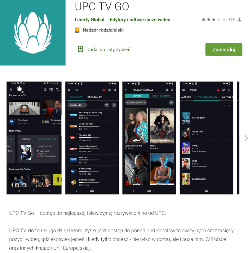 UPC TV Go Android TV