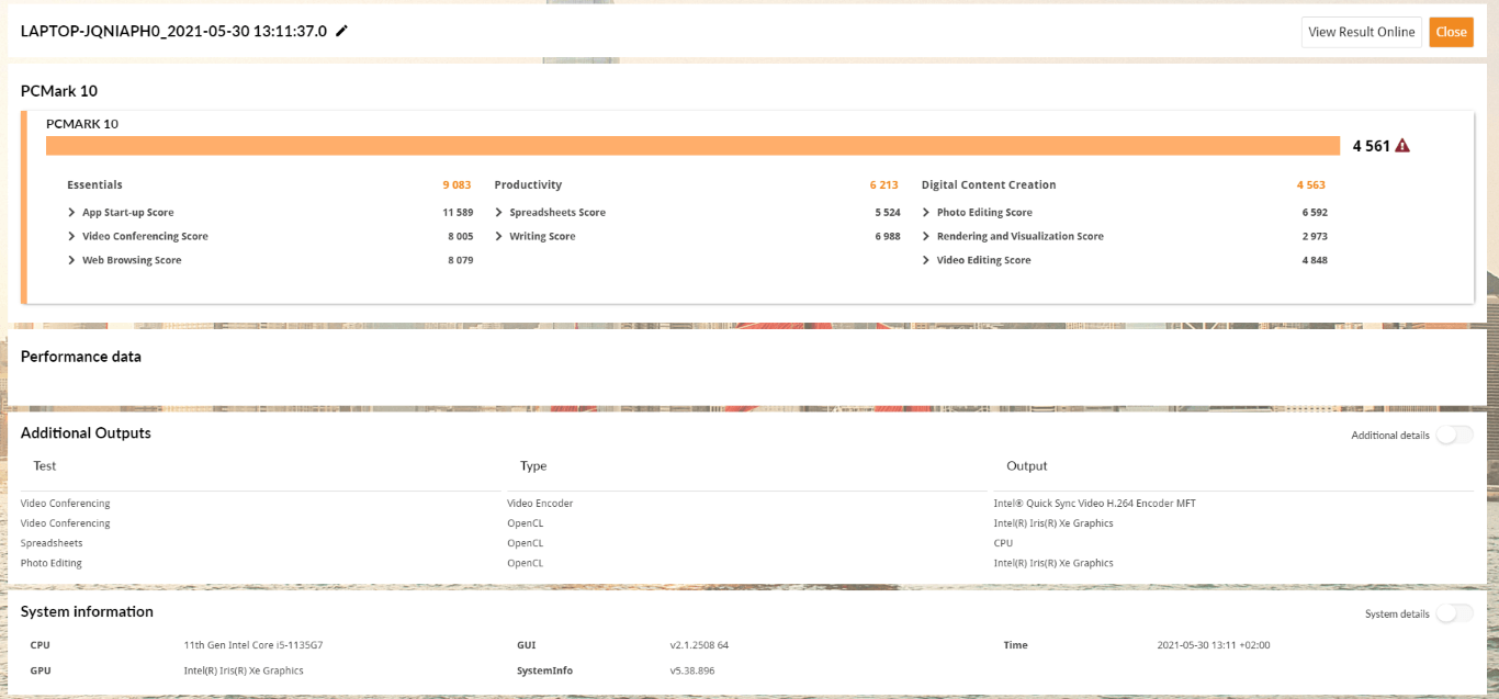 Huawei MateBook D15 2021 pcmark d15 sredni 1
