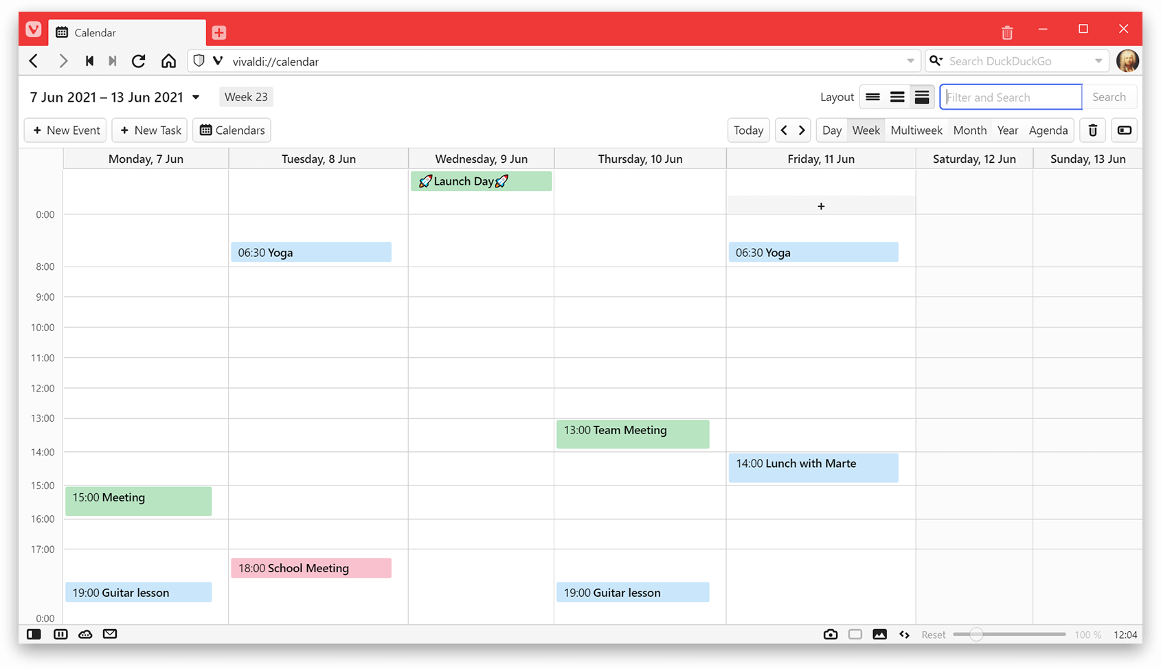Calendar Weekly-view
