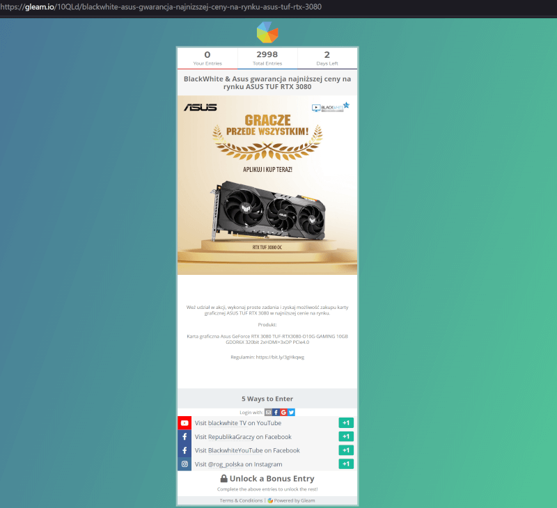 Konkursy wygraj możliwość zakupu RTX 3080 Ti i 3080