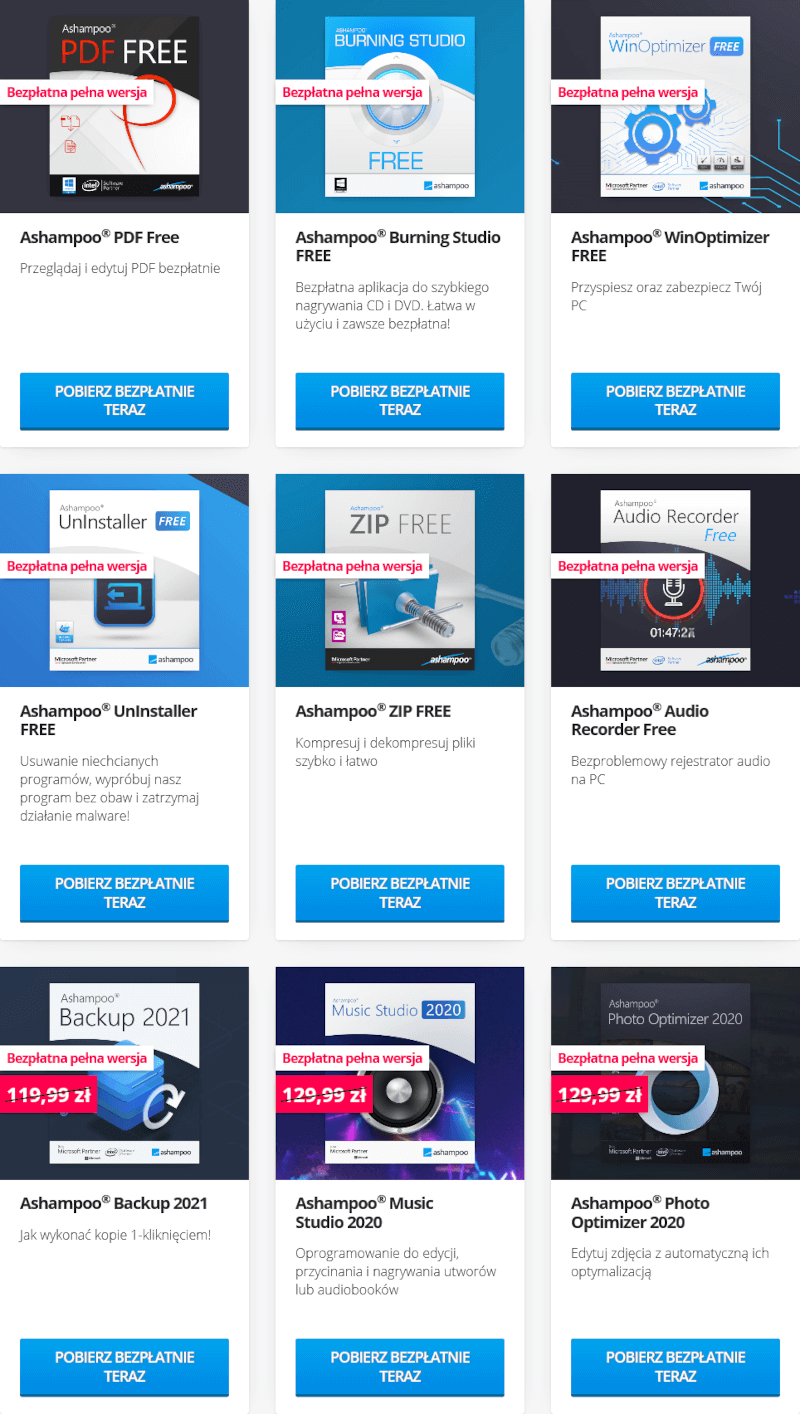 Aż 9 darmowych programów od firmy Ashampoo