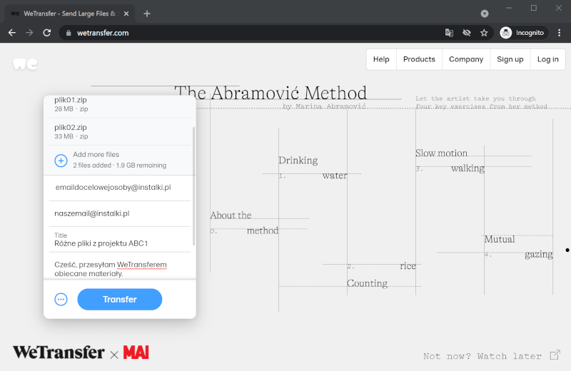 Jak wysłać pliki usługą WeTransfer? To lepsza metoda, niż tradycyjne załączniki do maili