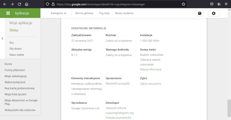 Telegram z ponad miliardem pobrań na Androidzie