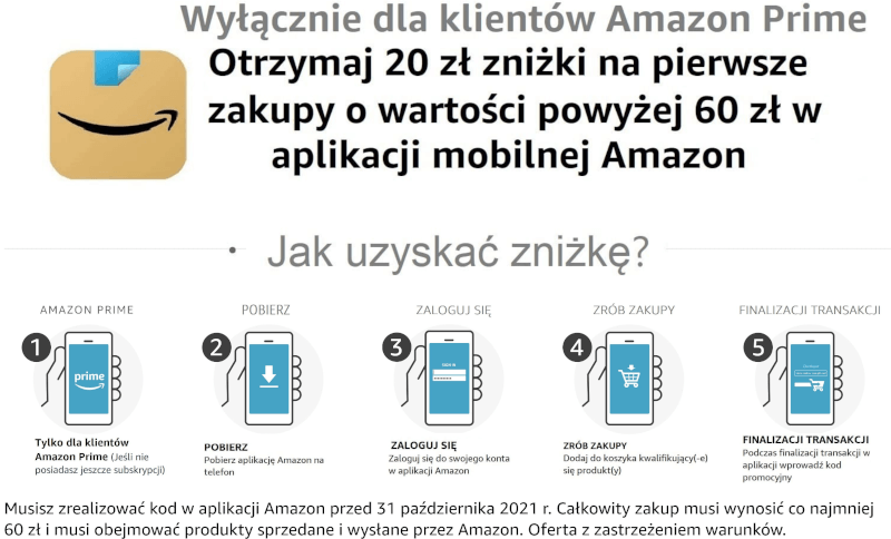 Amazon Prime promocja z bonem 20 zł