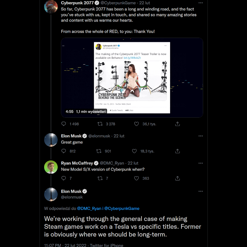 Elon Musk potwierdza, samochody Tesli otrzymają gry ze Steam
