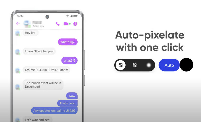 Automatyczne wymazywanie danych na zrzutach ekranu realme