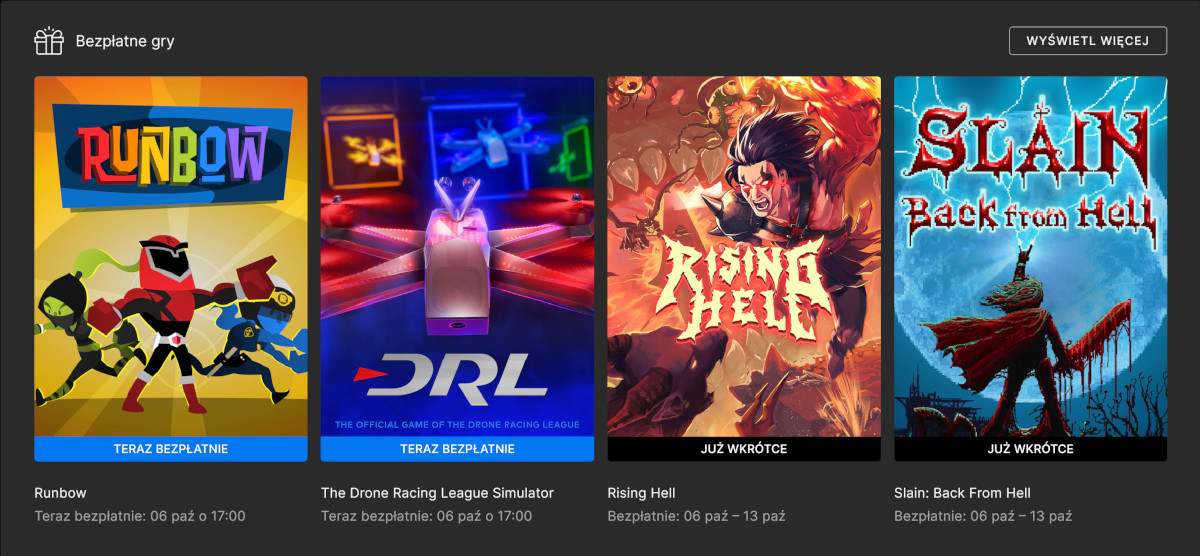 Imprezowy platformer Runbow i symulator wyścigów dronami za darmo w Epic Games