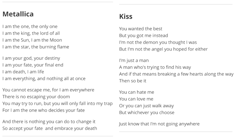 Sztuczna inteligencja stworzyła teksty piosenek w stylu gwiazd rocka