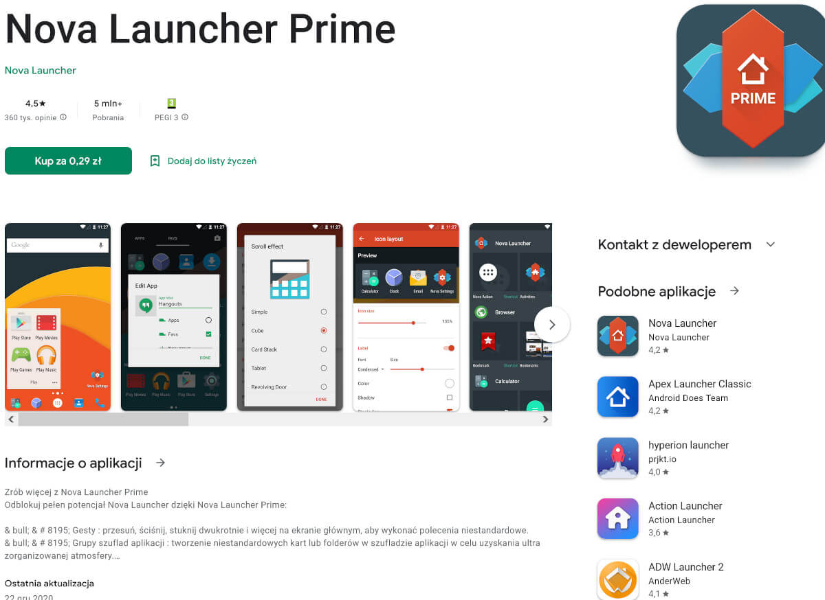 Nova Launcher Prime za bezcen. To "must have" do personalizacji Androida