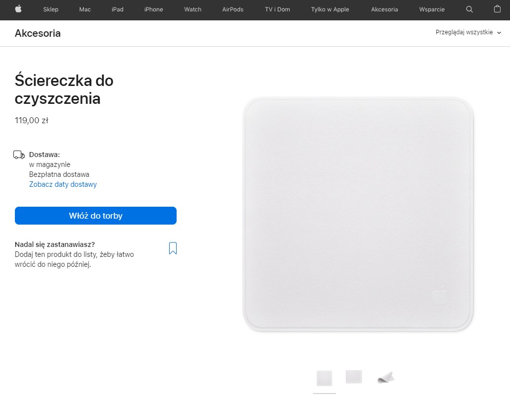 sciereczka do czyszczenia apple cena