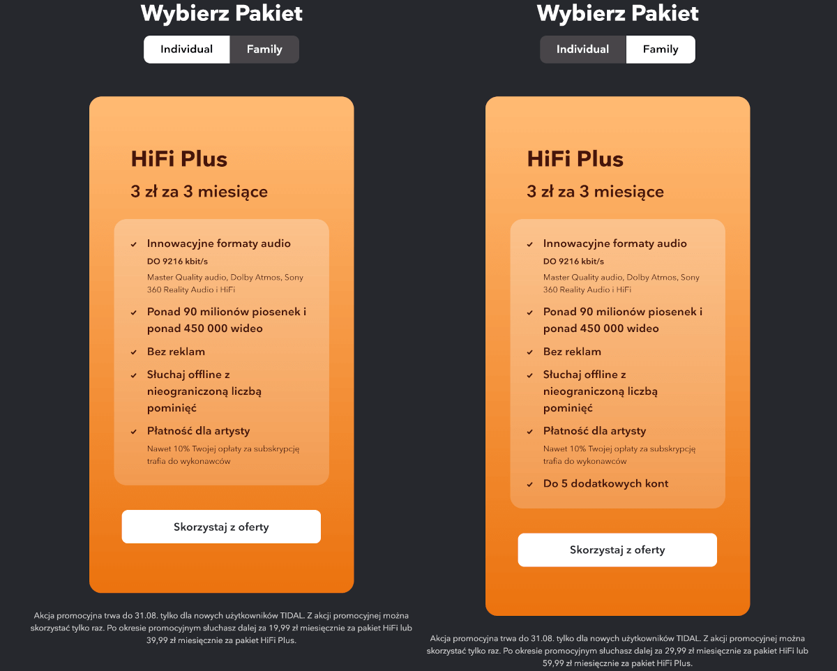 Tidal HiFi Plus na 3 miesiące za 3 zł. Promocja muzycznej usługi streamingowej