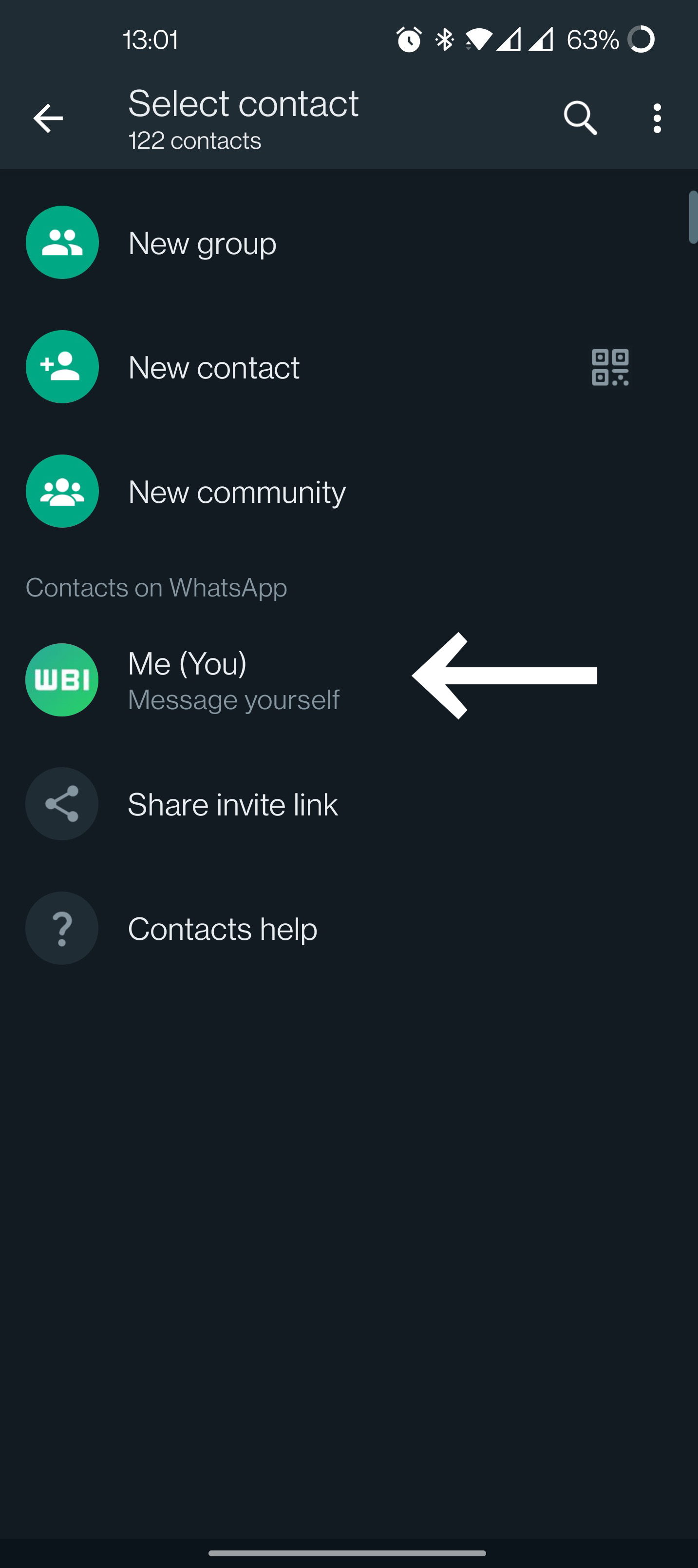 whatsapp pisanie do samego siebie