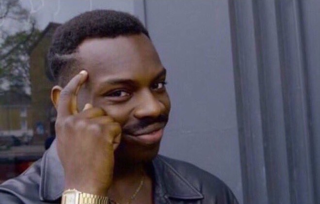 meme guy tapping head