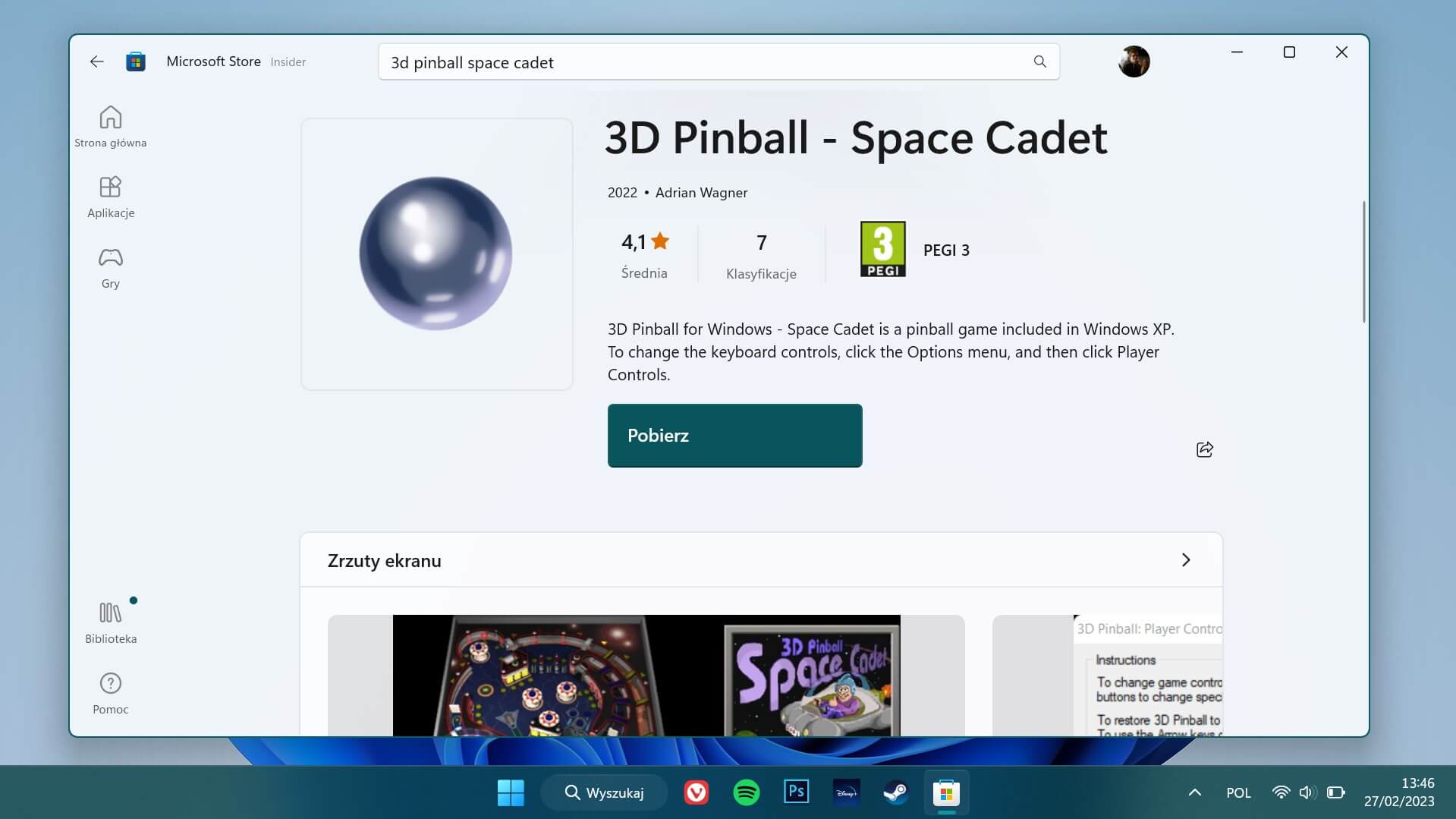 pinball windows 11