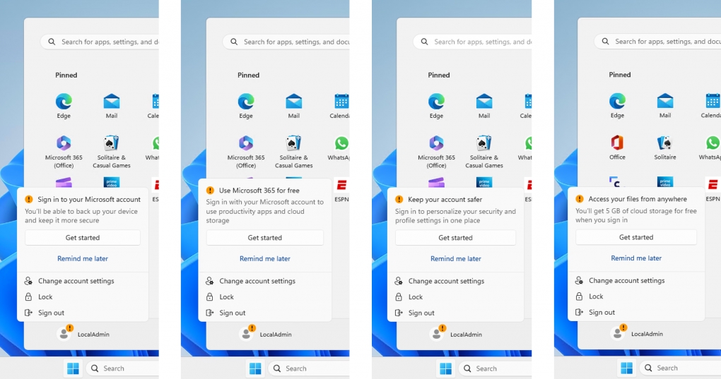 windows 11 nowe reklamy menu start 2