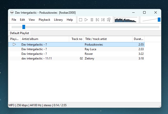 foobar2000 2 intefejs