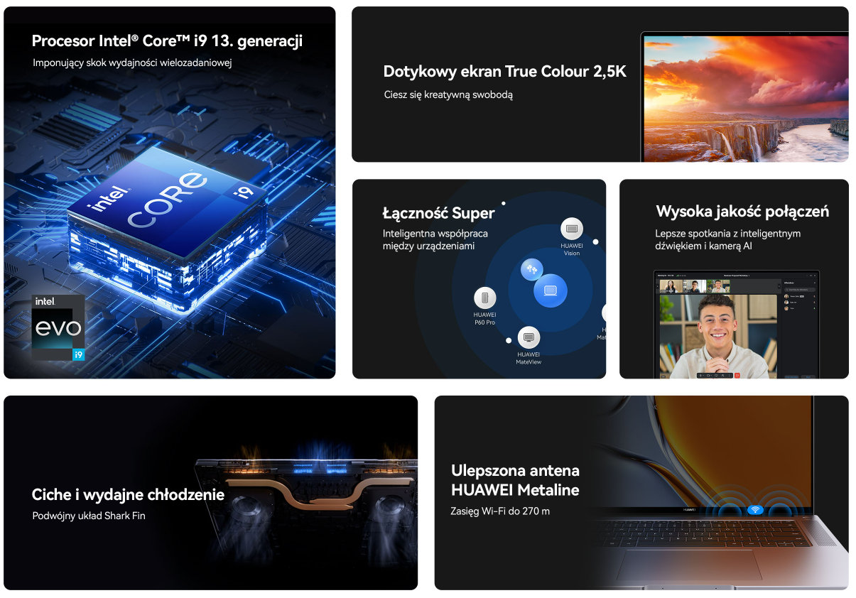 Najważniejsze funkcje HUAWEI MateBook 16s 2023