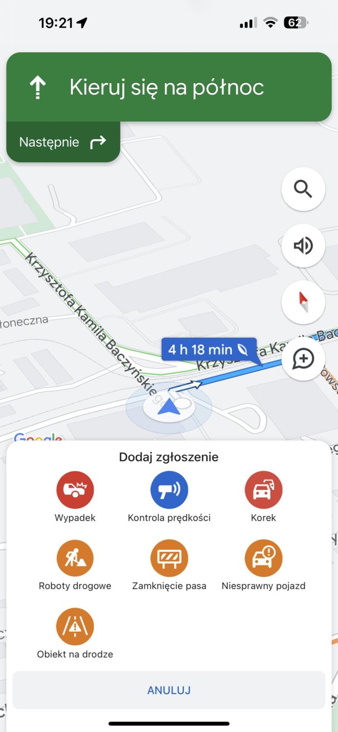 mapy google zgloszenia