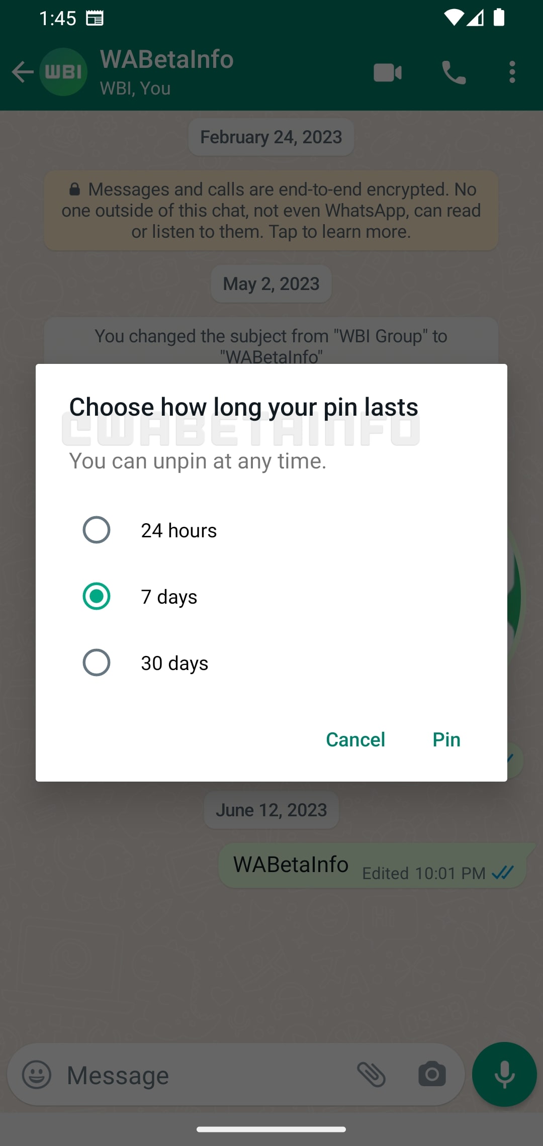 whatsapp przypinanie wiadomosci 2