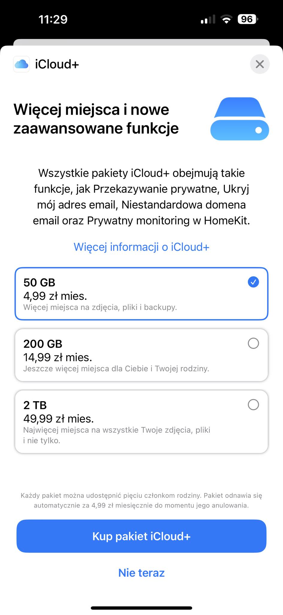 apple icloud cena w polsce
