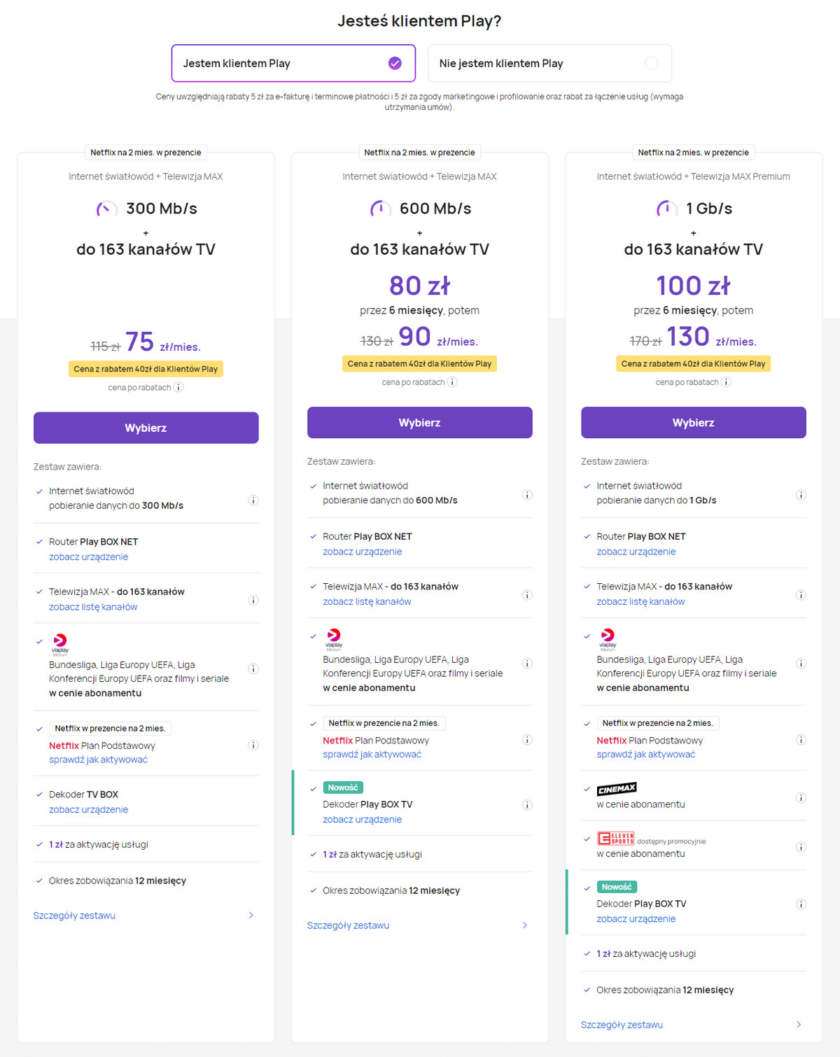 Internet światłowód + Telewizja