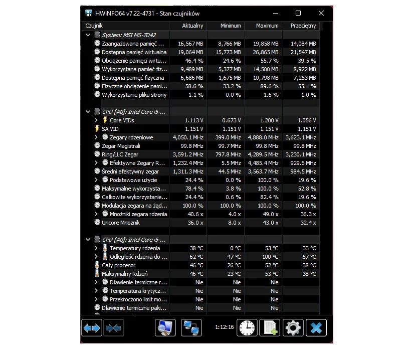 Temperatury procesora