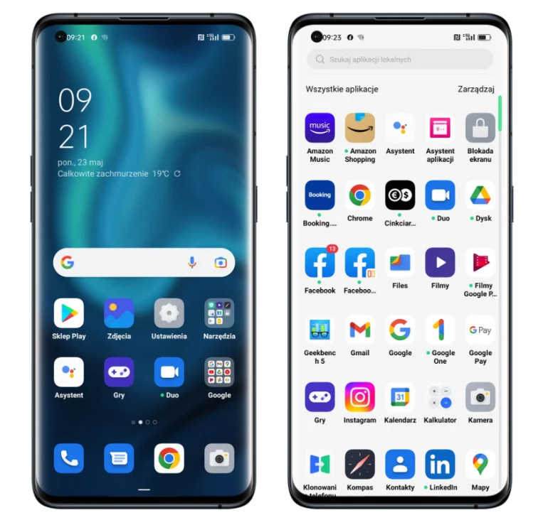ColorOS 12 - Ekran główny i lista aplikacji
