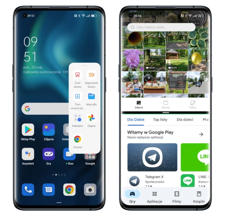 ColorOS 12 - Pasek boczny i Dzielony ekran
